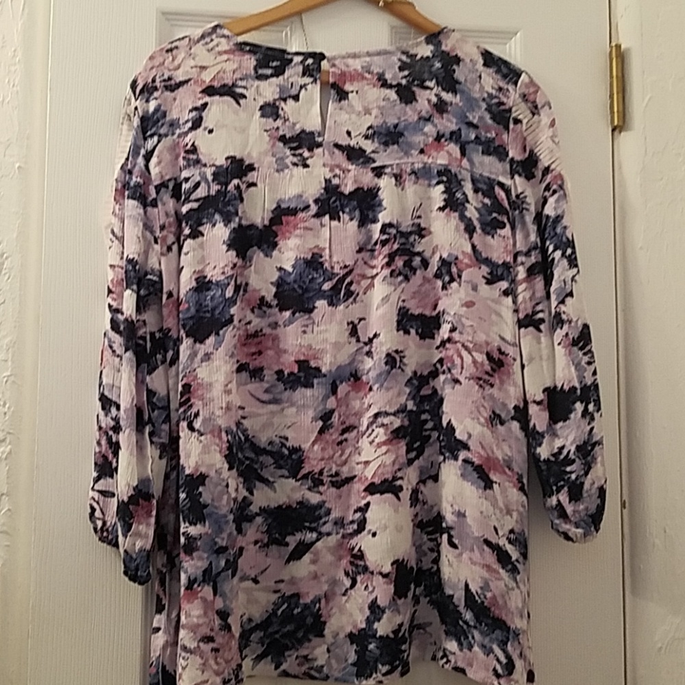 VINTAGE AMERICA Virginia Blues Purple Flowy Cottagecore Boho Peasant Top M NWT - Picture 9 of 13